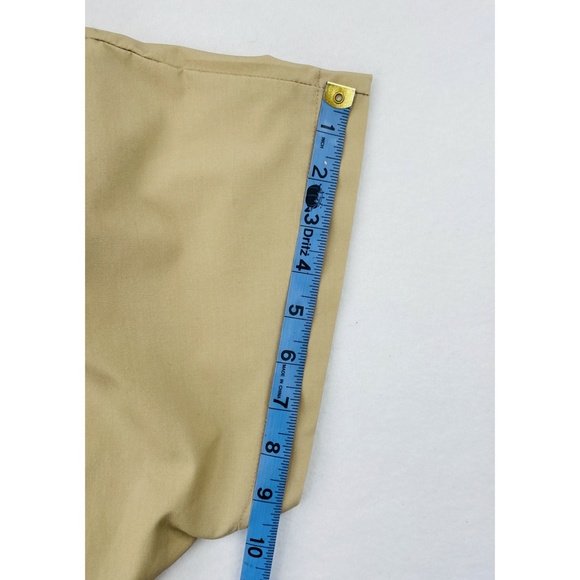 Vintage Khaki Camp Front Button Belted Elastic Waist Short Sleeve Dress - Picture 14 of 14